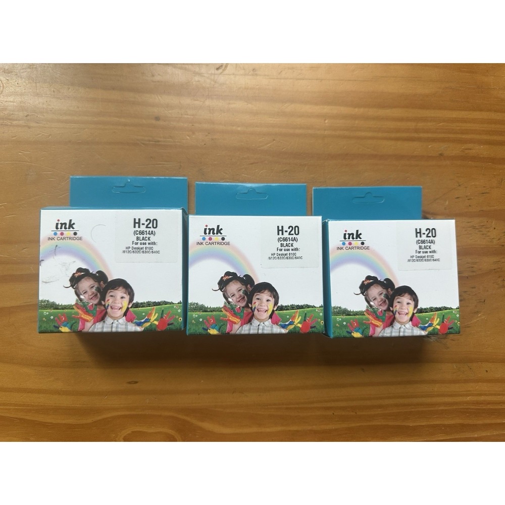 New H-20 Ink CC6614A- Compatible With HP Desk Jet 610C 612C , 632C 630C 640C (3)